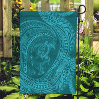 Hawaiian Turtle and Shark Garden Flag Kakau Tribal with Polynesian Pattern Turquoise Color LT03 Garden Flag Turquoise - Polynesian Pride