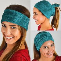 Hawaiian Turtle and Shark Neck Gaiter Kakau Tribal with Polynesian Pattern Turquoise Color LT03 - Polynesian Pride
