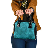 Hawaiian Turtle and Shark Shoulder Handbag Kakau Tribal with Polynesian Pattern Turquoise Color LT03 One Size Turquoise - Polynesian Pride