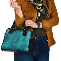 Hawaiian Turtle and Shark Shoulder Handbag Kakau Tribal with Polynesian Pattern Turquoise Color LT03 - Polynesian Pride