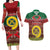 Vanuatu Christmas Couples Matching Long Sleeve Bodycon Dress and Hawaiian Shirt Pig Tusk Beautiful Merry Xmas Snowflake LT03 Red - Polynesian Pride