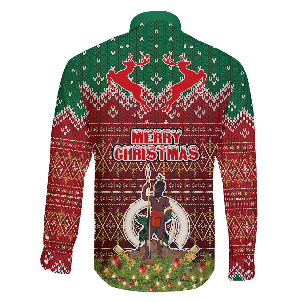 Vanuatu Christmas Family Matching Off Shoulder Long Sleeve Dress and Hawaiian Shirt Pig Tusk Beautiful Merry Xmas Snowflake LT03 - Polynesian Pride