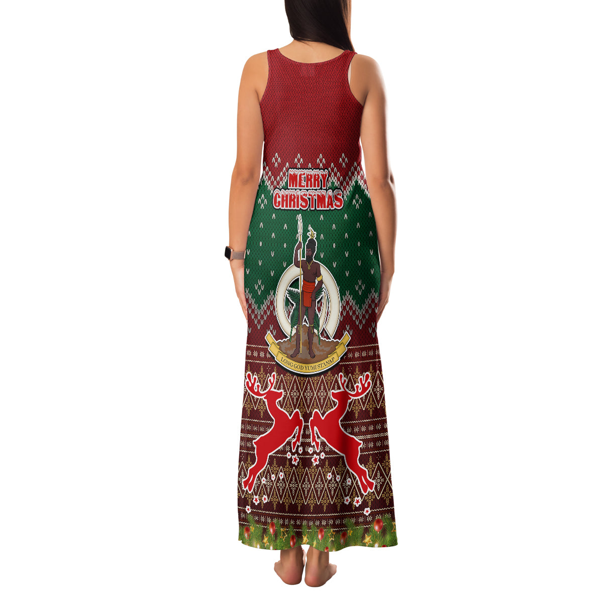 Vanuatu Christmas Family Matching Tank Maxi Dress and Hawaiian Shirt Pig Tusk Beautiful Merry Xmas Snowflake LT03 - Polynesian Pride