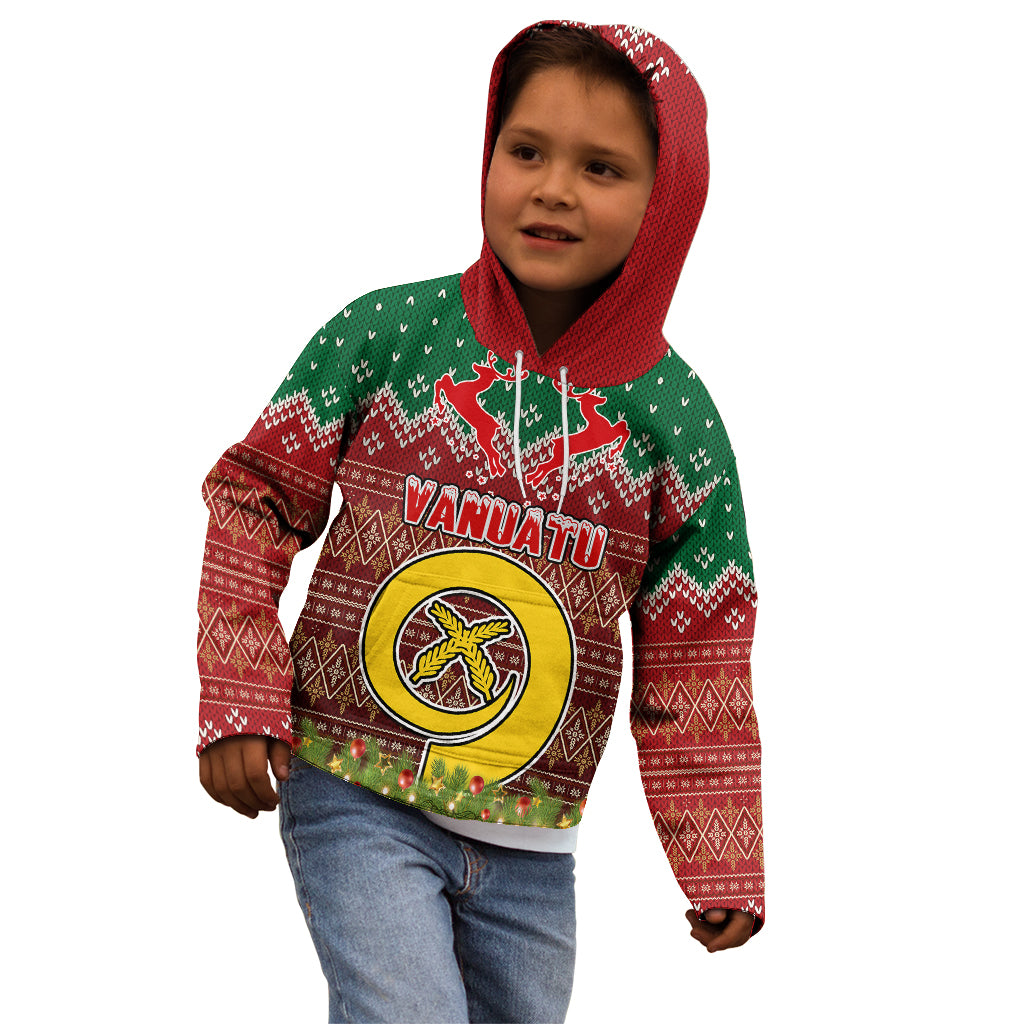 Vanuatu Christmas Kid Hoodie Pig Tusk Beautiful Merry Xmas Snowflake LT03 - Polynesian Pride