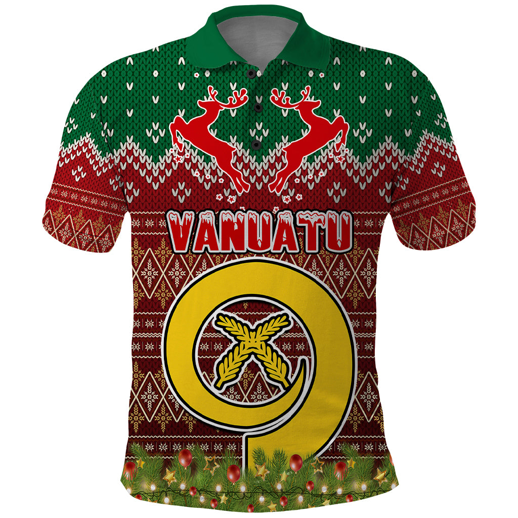 Vanuatu Christmas Polo Shirt Pig Tusk Beautiful Merry Xmas Snowflake LT03 Red - Polynesian Pride
