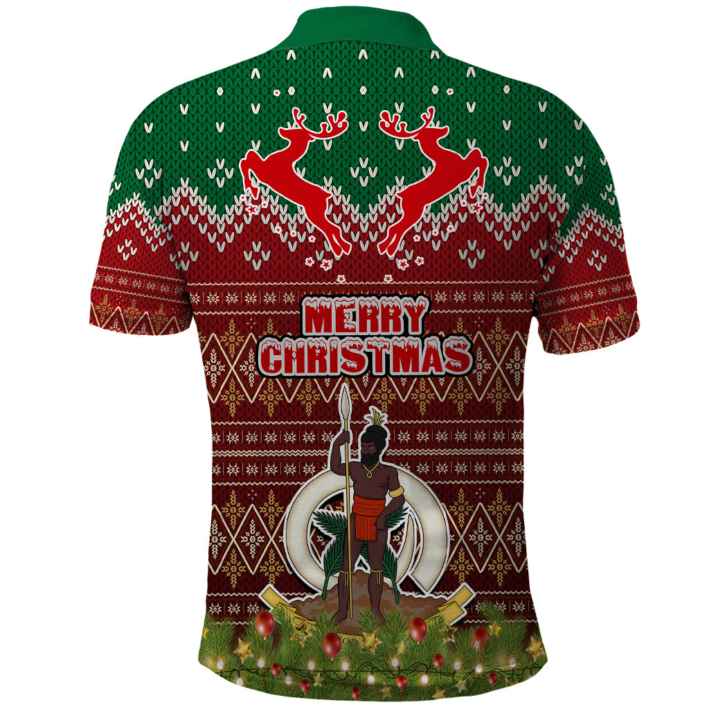 Vanuatu Christmas Polo Shirt Pig Tusk Beautiful Merry Xmas Snowflake LT03 - Polynesian Pride