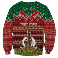 Personalised Vanuatu Christmas Sweatshirt Pig Tusk Beautiful Merry Xmas Snowflake LT03 - Polynesian Pride