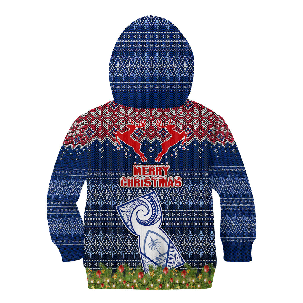 Guam Christmas Kid Hoodie Chamorro Guam Tattoos Beautiful Merry Xmas Snowflake LT03 - Polynesian Pride