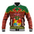 Tonga Christmas Baseball Jacket Coat of Arms and Map Beautiful Merry Xmas Snowflake LT03 Unisex Red - Polynesian Pride