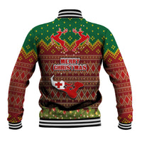 Tonga Christmas Baseball Jacket Coat of Arms and Map Beautiful Merry Xmas Snowflake LT03 - Polynesian Pride