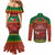 Tonga Christmas Couples Matching Mermaid Dress and Long Sleeve Button Shirts Coat of Arms and Map Beautiful Merry Xmas Snowflake LT03 - Polynesian Pride