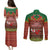 Tonga Christmas Couples Matching Puletasi Dress and Long Sleeve Button Shirts Coat of Arms and Map Beautiful Merry Xmas Snowflake LT03 - Polynesian Pride