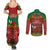 Tonga Christmas Couples Matching Summer Maxi Dress and Long Sleeve Button Shirts Coat of Arms and Map Beautiful Merry Xmas Snowflake LT03 - Polynesian Pride