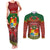 Tonga Christmas Couples Matching Tank Maxi Dress and Long Sleeve Button Shirts Coat of Arms and Map Beautiful Merry Xmas Snowflake LT03 Red - Polynesian Pride