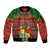 Tonga Christmas Sleeve Zip Bomber Jacket Coat of Arms and Map Beautiful Merry Xmas Snowflake LT03 Unisex Red - Polynesian Pride