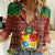 Tonga Christmas Women Casual Shirt Coat of Arms and Map Beautiful Merry Xmas Snowflake LT03 Female Red - Polynesian Pride