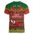 Tonga Christmas Women V Neck T Shirt Coat of Arms and Map Beautiful Merry Xmas Snowflake LT03 - Polynesian Pride