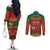 Personalised Tonga Christmas Couples Matching Off The Shoulder Long Sleeve Dress and Long Sleeve Button Shirts Coat of Arms and Map Beautiful Merry Xmas Snowflake LT03 - Polynesian Pride