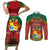 Personalised Tonga Christmas Couples Matching Short Sleeve Bodycon Dress and Long Sleeve Button Shirts Coat of Arms and Map Beautiful Merry Xmas Snowflake LT03 Red - Polynesian Pride