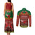 Personalised Tonga Christmas Couples Matching Tank Maxi Dress and Long Sleeve Button Shirts Coat of Arms and Map Beautiful Merry Xmas Snowflake LT03 - Polynesian Pride