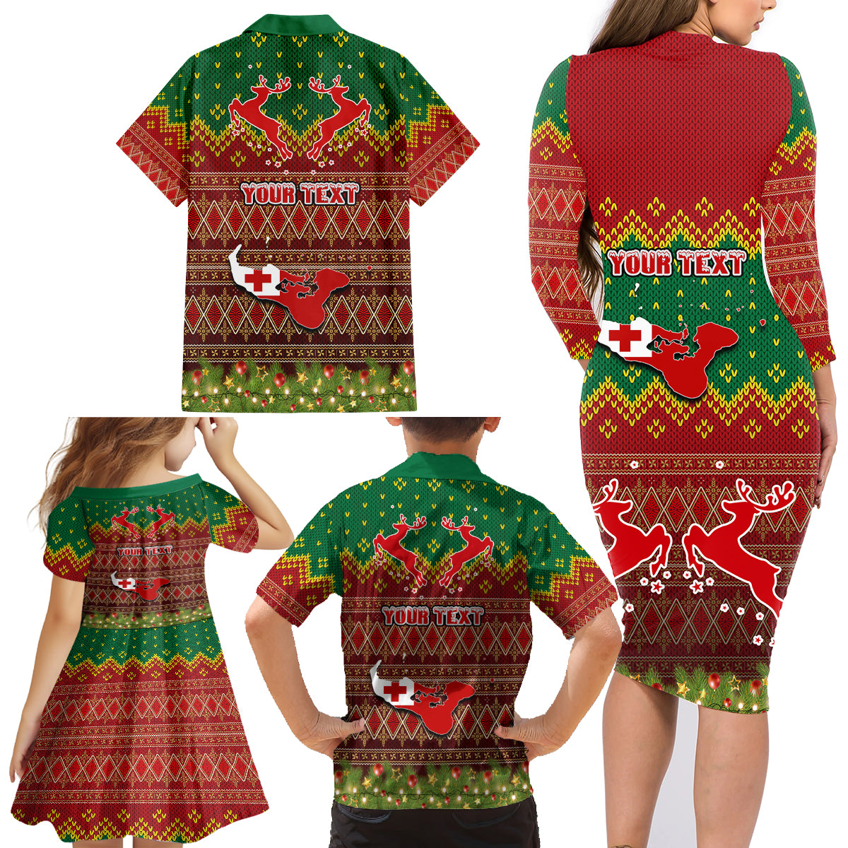 Personalised Tonga Christmas Family Matching Long Sleeve Bodycon Dress and Hawaiian Shirt Coat of Arms and Map Beautiful Merry Xmas Snowflake LT03 - Polynesian Pride
