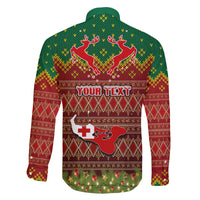 Personalised Tonga Christmas Family Matching Puletasi Dress and Hawaiian Shirt Coat of Arms and Map Beautiful Merry Xmas Snowflake LT03 - Polynesian Pride