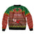 Personalised Tonga Christmas Sleeve Zip Bomber Jacket Coat of Arms and Map Beautiful Merry Xmas Snowflake LT03 - Polynesian Pride