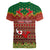 Personalised Tonga Christmas Women V Neck T Shirt Coat of Arms and Map Beautiful Merry Xmas Snowflake LT03 - Polynesian Pride