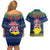 Niue Christmas Couples Matching Off Shoulder Short Dress and Hawaiian Shirt Coat of Arms and Map Beautiful Merry Xmas Snowflake LT03 - Polynesian Pride