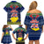 Niue Christmas Family Matching Off Shoulder Short Dress and Hawaiian Shirt Coat of Arms and Map Beautiful Merry Xmas Snowflake LT03 - Polynesian Pride