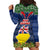 Niue Christmas Hoodie Dress Coat of Arms and Map Beautiful Merry Xmas Snowflake LT03 - Polynesian Pride