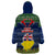 Niue Christmas Wearable Blanket Hoodie Coat of Arms and Map Beautiful Merry Xmas Snowflake LT03 - Polynesian Pride