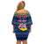 Personalised Niue Christmas Family Matching Off Shoulder Short Dress and Hawaiian Shirt Coat of Arms and Map Beautiful Merry Xmas Snowflake LT03 - Polynesian Pride