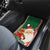 Kiribati Christmas Car Mats Santa With Gift Bag Behind Ribbons Seamless Green Maori LT03 - Polynesian Pride