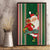 Custom Kiribati Christmas Canvas Wall Art Santa With Gift Bag Behind Ribbons Seamless Green Maori LT03 - Polynesian Pride