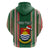 Custom Kiribati Christmas Hoodie Santa With Gift Bag Behind Ribbons Seamless Green Maori LT03 - Polynesian Pride