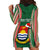 Custom Kiribati Christmas Hoodie Dress Santa With Gift Bag Behind Ribbons Seamless Green Maori LT03 - Polynesian Pride