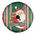 Custom Kiribati Christmas Spare Tire Cover Santa With Gift Bag Behind Ribbons Seamless Green Maori LT03 - Polynesian Pride