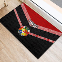 Tonga Rubber Doormat Tonga Coat of Arms with Seamless Tapa Ngatu Pattern LT03 - Polynesian Pride