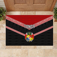Tonga Rubber Doormat Tonga Coat of Arms with Seamless Tapa Ngatu Pattern LT03 - Polynesian Pride