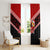 Tonga Christmas Window Curtain Tongan Coat of Arms Santa With Ngatu Pattern Christmas Red Style LT03 - Polynesian Pride