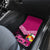 Tonga Christmas Car Mats Tongan Coat of Arms Santa With Ngatu Pattern Christmas Pink Style LT03 - Polynesian Pride