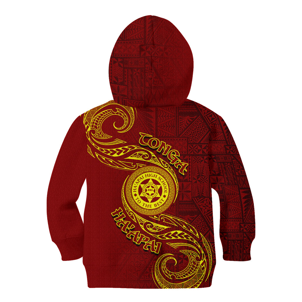 Tonga Ha'apai High School Kid Hoodie Ngatu and Maori Ethnic Tribal Pattern LT03 - Polynesian Pride