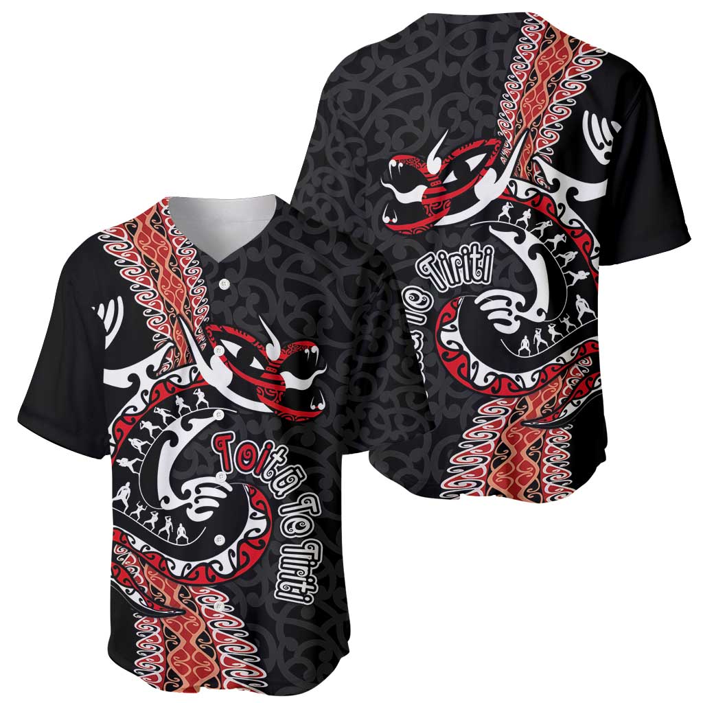 Aotearoa Toitu Te Tiriti Baseball Jersey Maori Taniwha Haka - Honour the Treaty LT03 - Polynesian Pride