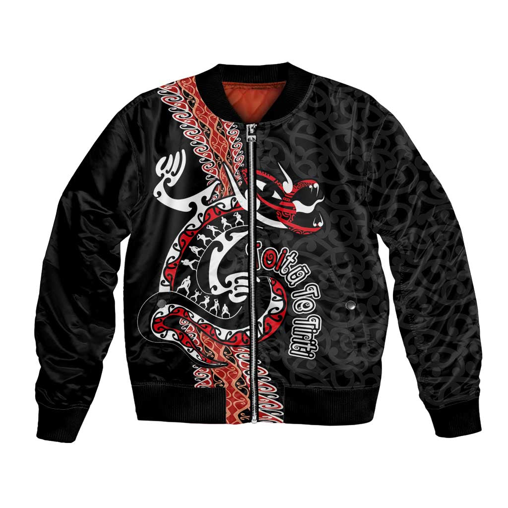 Aotearoa Toitu Te Tiriti Bomber Jacket Maori Taniwha Haka - Honour the Treaty LT03