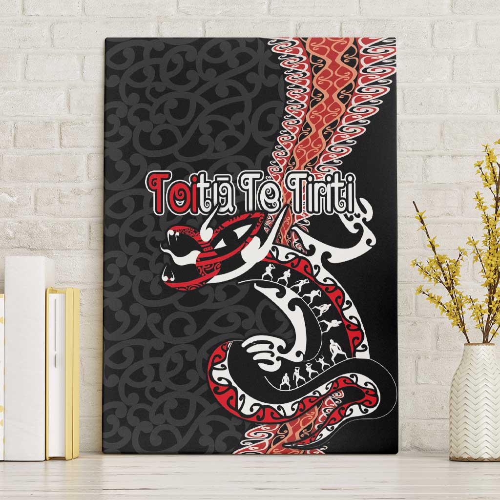 Aotearoa Toitu Te Tiriti Canvas Wall Art Maori Taniwha Haka - Honour the Treaty LT03