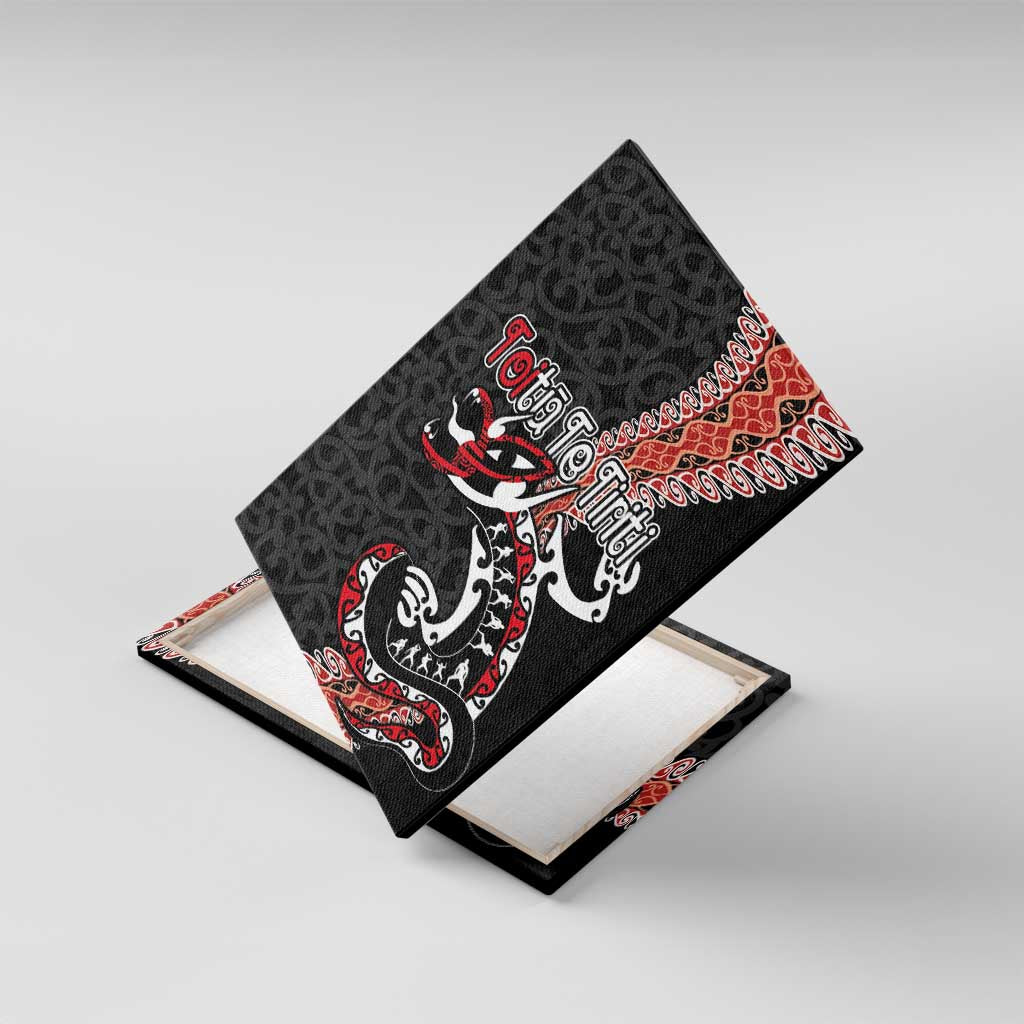 Aotearoa Toitu Te Tiriti Canvas Wall Art Maori Taniwha Haka - Honour the Treaty LT03