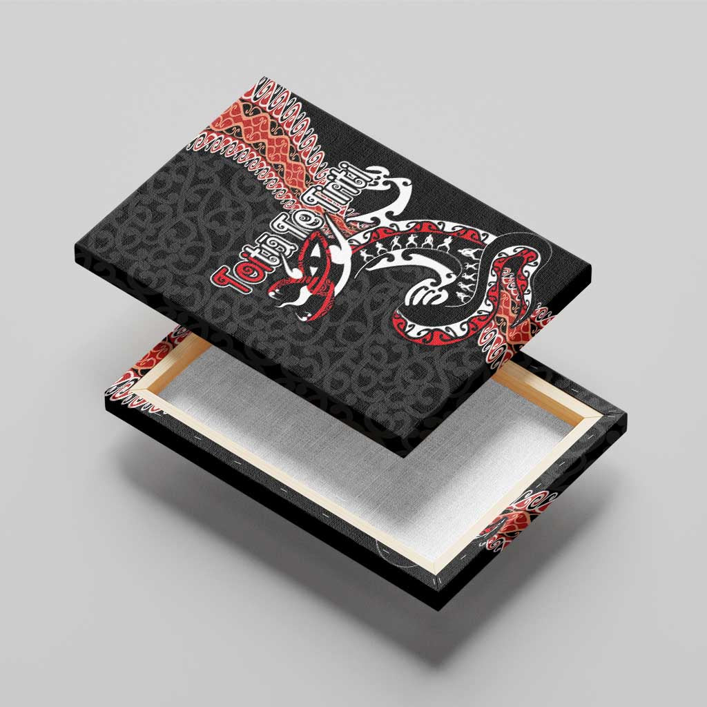Aotearoa Toitu Te Tiriti Canvas Wall Art Maori Taniwha Haka - Honour the Treaty LT03