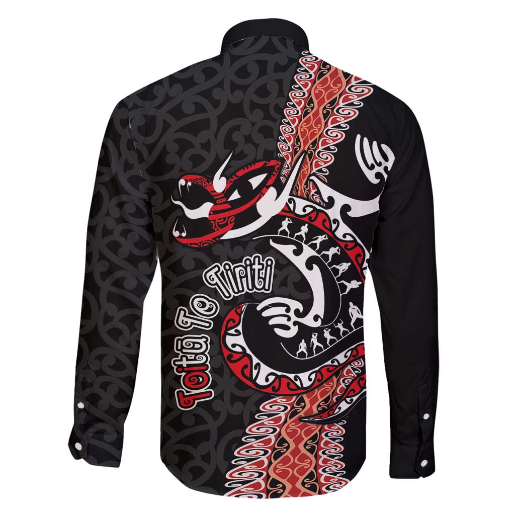 Aotearoa Toitu Te Tiriti Family Matching Long Sleeve Bodycon Dress and Hawaiian Shirt Maori Taniwha Haka - Honour the Treaty LT03 - Polynesian Pride