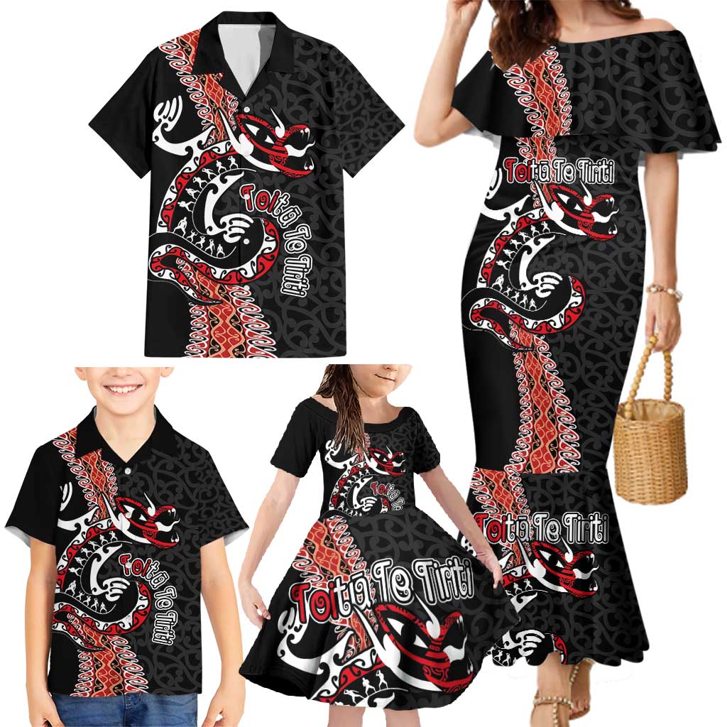 Aotearoa Toitu Te Tiriti Family Matching Mermaid Dress and Hawaiian Shirt Maori Taniwha Haka - Honour the Treaty LT03 - Polynesian Pride